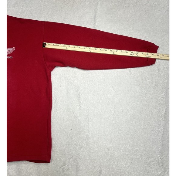 Vintage 90s True Fan Detroit Red Wings Henley Sweatshirt Boxy Size 2XL USA Made - Picture 6 of 7